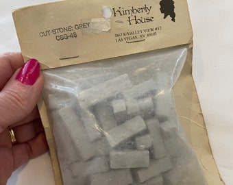 DOLLHOUSE Cut Stone, Grey BRICKS, Dollhouse Building Supplies, NOS, Kimberly House Crafts