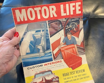 MOTOR LIFE MAGAZINE Vintage June 1957 Automobiles Collectible Old Car Magazine Car Pictures