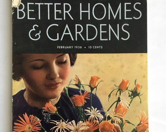 BETTER HOMES & GARDENS Magazine, Vintage February 1936, Vintage Ads, Old Car Ads, Collectible, Gift Idea