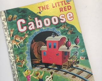 The Little Red Caboose, Vintage Children's Book, A Little Golden Book, Hardcover Book, Colorful Illustrations, Collectible