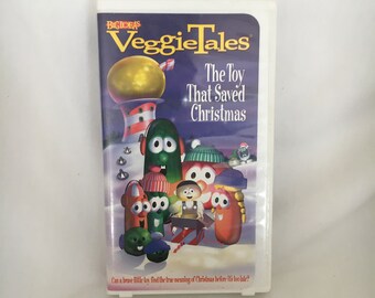 Veggie Tales The Toy That Saved Christmas VHS Vintage 1993 Childrens Cartoon Christian Movie Collectible Popular