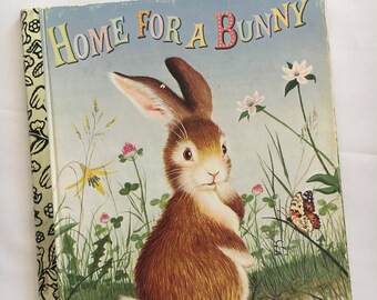 Home For A Bunny, Childrens Book, Margaret Wise Brown, Vintage 1993, A Golden Book, Gift Idea, Colorful Illustrations