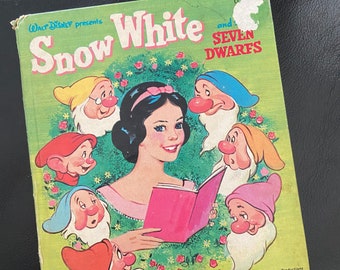 SNOW WHITE and the Seven Dwarfs Walt Disney A Golden Tell A Tale Book Vintage 1957 Hardcover Childrens Book