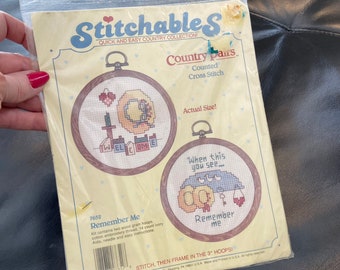 Dimensions 1987 Stitchables Counted CROSS STITCH KIT Country Pairs New Old Stock Sewing Kit