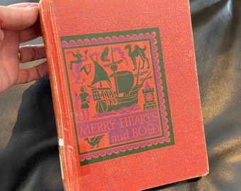 MERRY HEARTS and BOLD, Hardcover Book, Vintage 1955, Library Book, Colored Illustrations, California State Series, Education