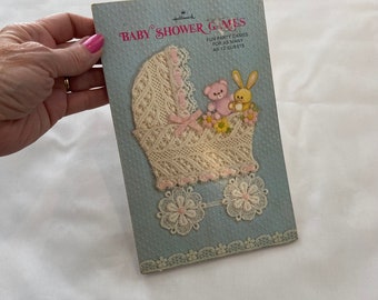BABY SHOWER GAMES, Vintage Hallmark, Game Tablet, Party Games, Cute Baby Pictures