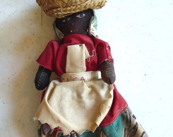 Vintage Jamaica Doll Cloth Doll Souvenir Doll Unique Island Doll Collectible Primitive Doll