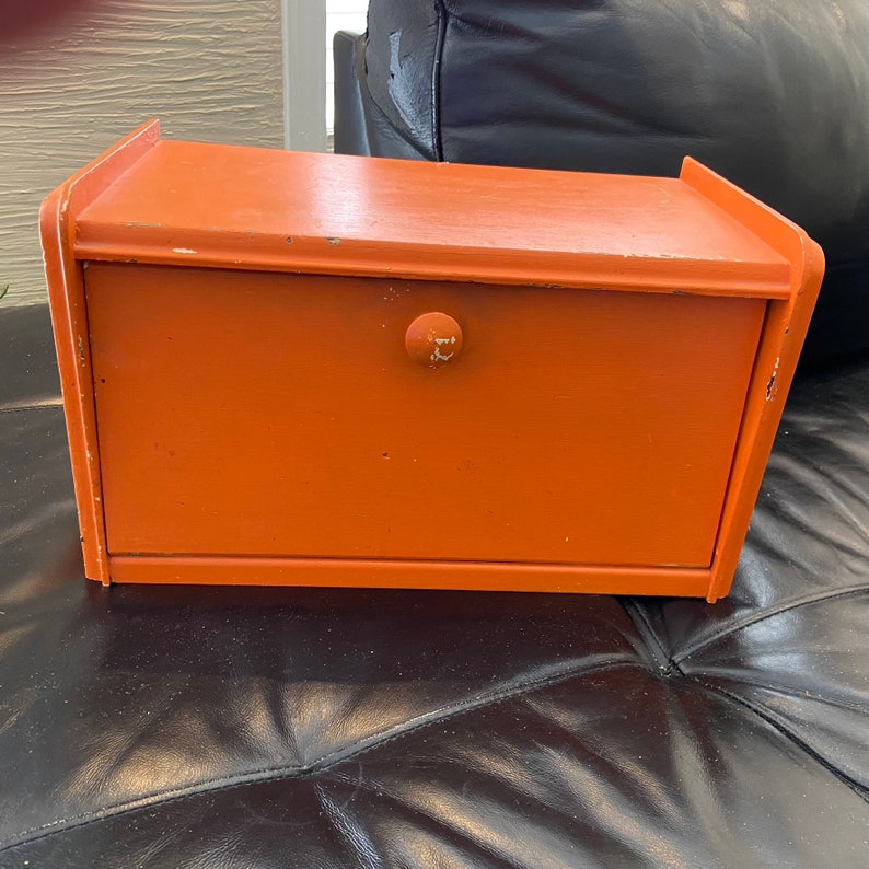 Vintage WOODEN BREAD BOX Bread Storage Vintage Kitchen Decor Etsy