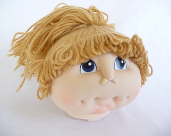 Vintage Doll Head Plastic Head Yarn Hair Doll Supplies Doll Making