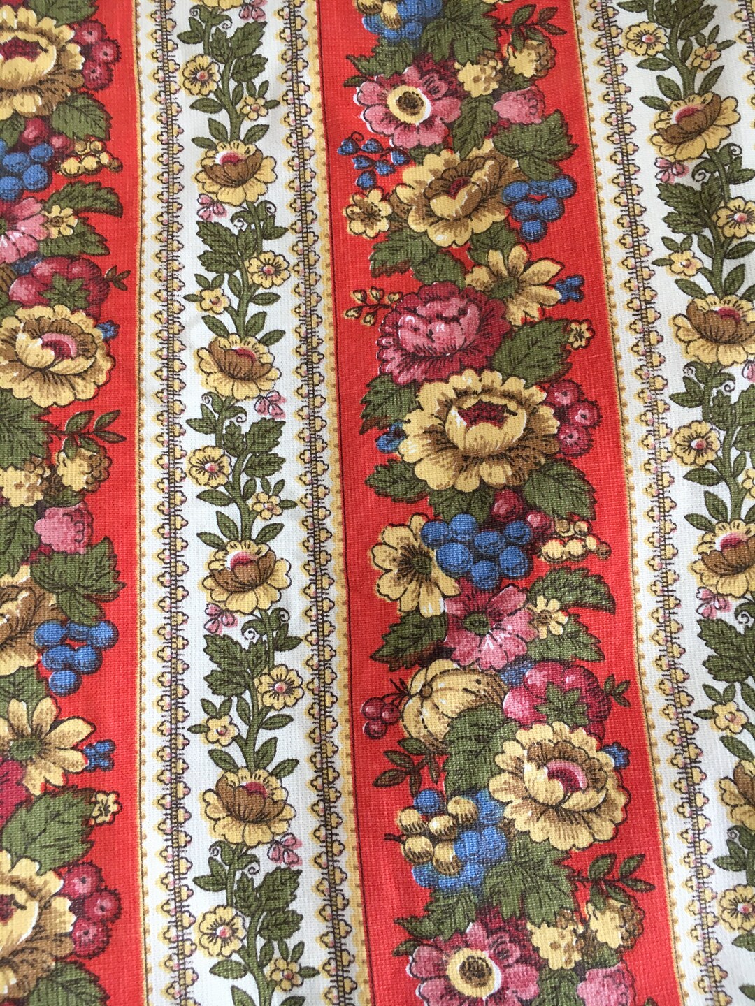 Waverly Fabric ONE YARD Exeter Stripe Vat Colors Stripe Fabric Vintage Fabric Heavy Fabric