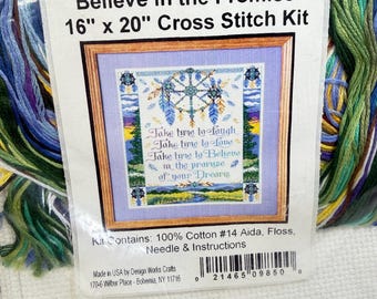 Cross Stitch Kit Believe In The Promise Design Works 9850 Sewing Kit NOS