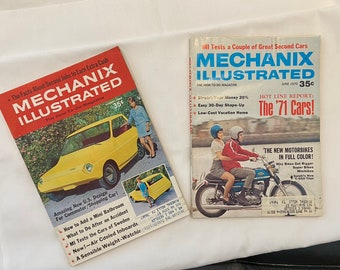 MECHANIX ILLUSTRATED, August 1969 Magazine, June 1970 Magazine, Two Magazines, How to Do, Cars, Motorcycles, Collectible Old Magazines