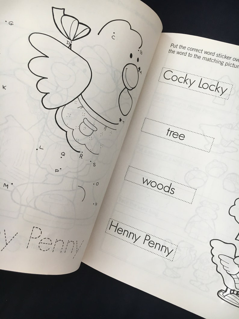 henny-penny-activity-sticker-book-vintage-1989-coloring-etsy