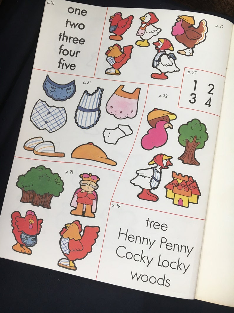 Download Henny Penny Activity Sticker Book Vintage 1989 Coloring | Etsy