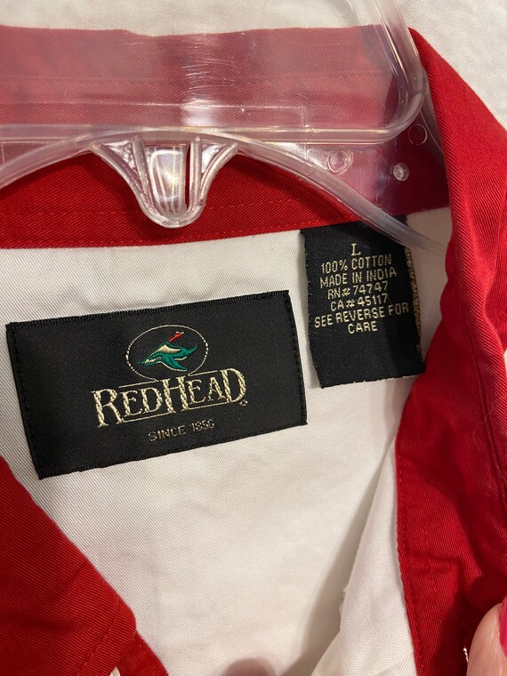 Mens TEXAS SHIRT, Large Vintage Shirt, Redhead br… - image 4