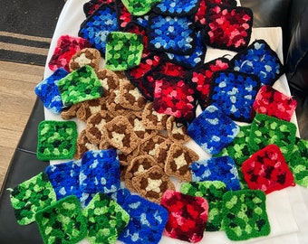 AFGHAN SQUARES COLLECTION, Various Sizes, Sewing Supplies