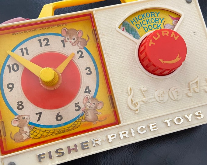 Fisher Price Toys Hickory Dickory Dock Vintage 1964 Musical Toy Number