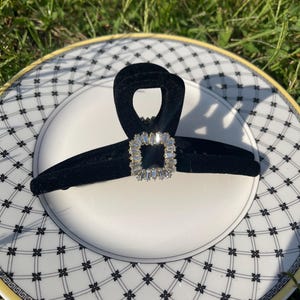Elegante schwarze Strass Haarkrallen/Haarspangen