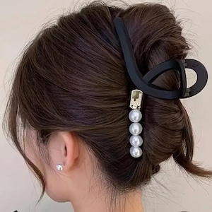 Elegant Pearl Matt Hair Claws/ Clips
