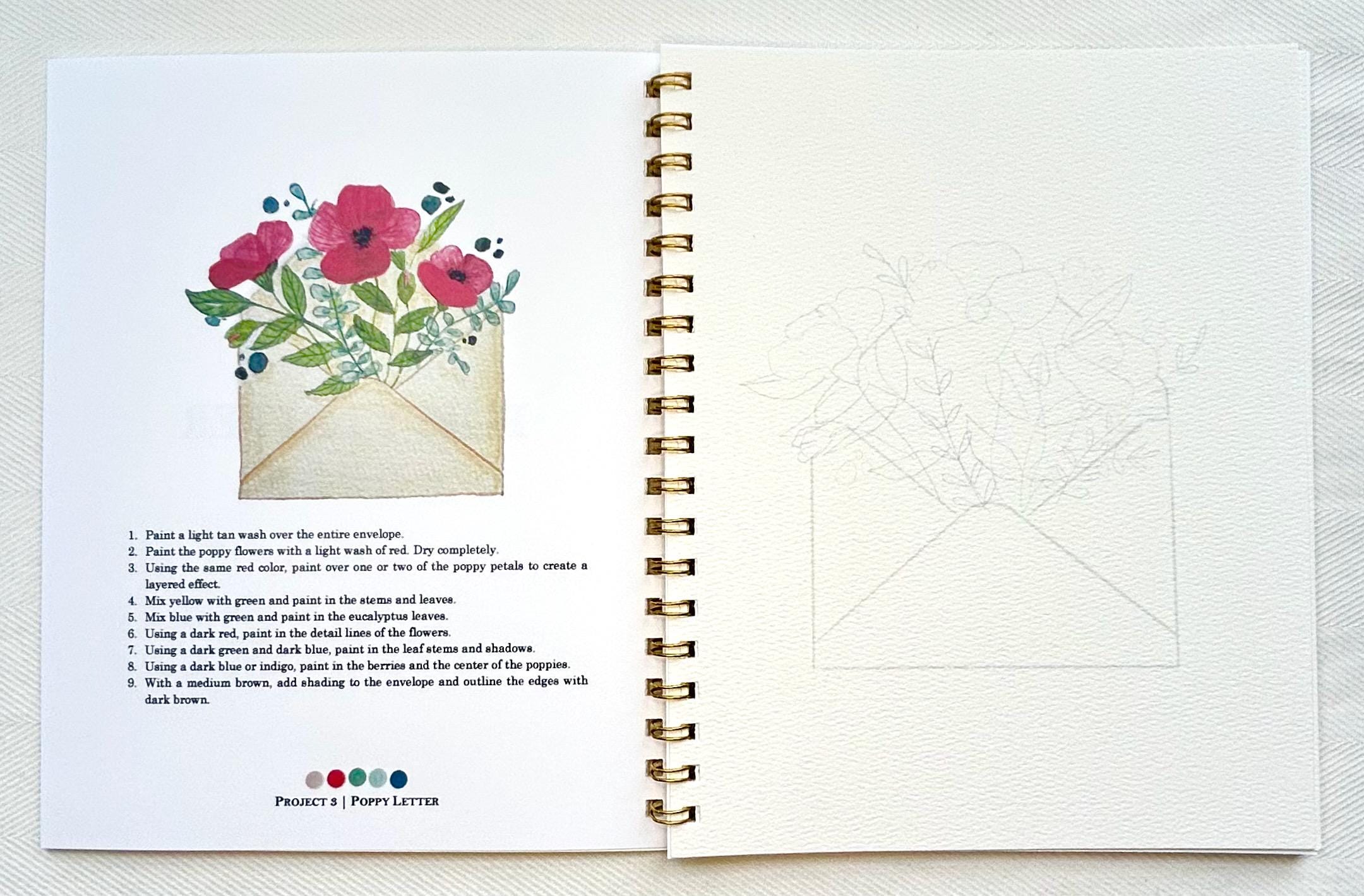 Flowers Watercolor Workbook - Etsy