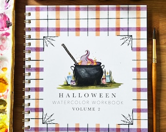 Cuaderno de trabajo de acuarela de Halloween, volumen 2