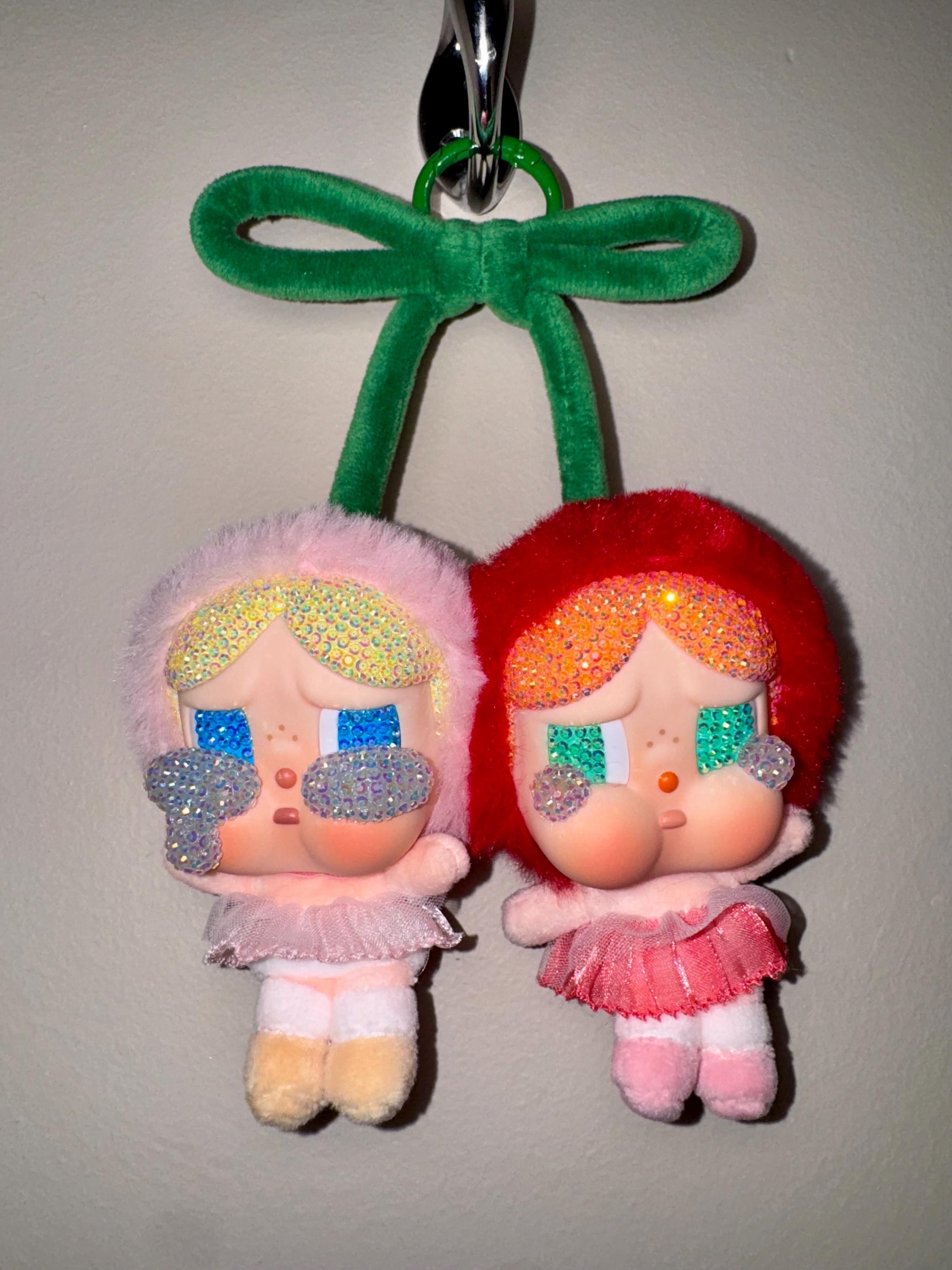 Bedazzled CRYBABY Cherries Pendant, Keychain, Bagcharm