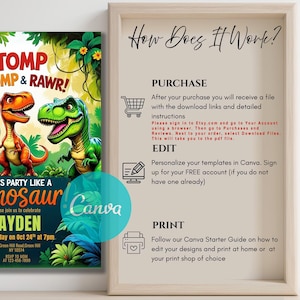 Invitation Template, Instant Download, EDITABLE TEMPLATE,Dino Boy birthday,Dinosaur Party Card,T Rex Birthday,T-rex party invite,Three rex birthday,Dinosaur Park Invite,Jurassic Birthday,Three rex,Dinosaur invitation,dinosaur invite