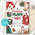 Christmas Pajama Party Invitation, Pajama Invitation, Christmas Party Invitation, Holiday Party Invite, Xmas Party, Editable Canva Template