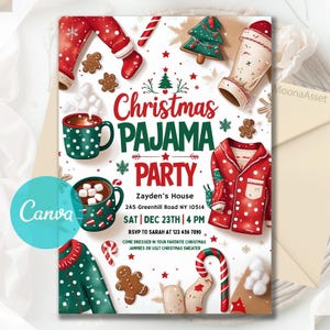Invitation Template, Instant Download,holiday pajama party,holiday party invite,christmas invitation,pajama invitation,pajamas party,pajama party,christmas pajamas,Pajama Party Invite,Christmas Party,Holiday Party Invite,Christmas Dinner,Holiday Pajamas