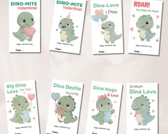 Dino Valentine's Day Cards for Kids & Tweens, Slang Valentine Cards, Classroom Gen Z Alpha Slang, Funny Valentine's, Editable Canva Template