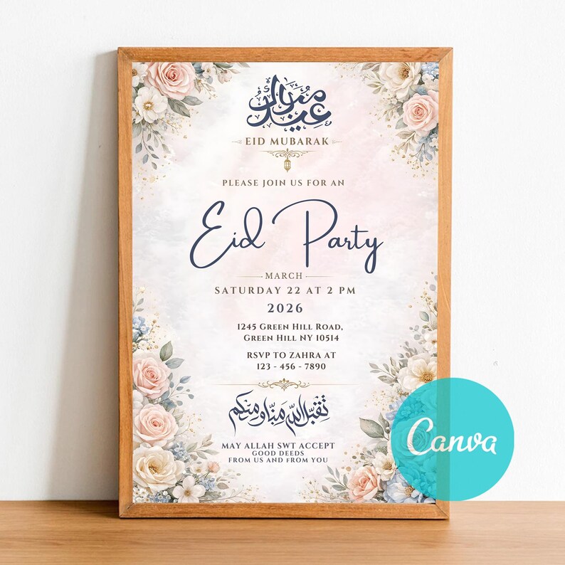 Eid Party Invitation, Eid Al Fitr Mubarak, Digital Download, Muslim ...