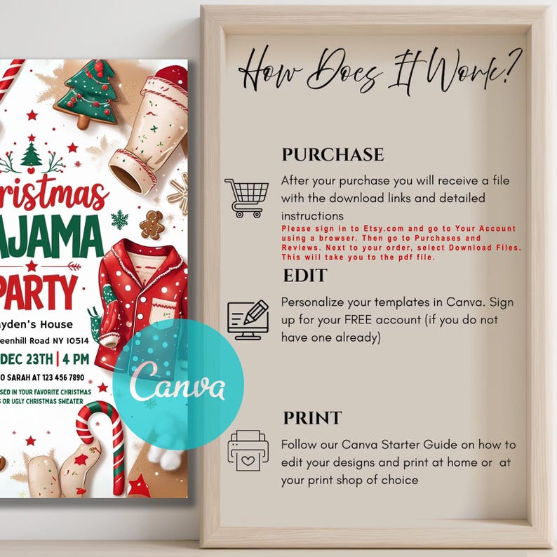 Invitation Template, Instant Download,holiday pajama party,holiday party invite,christmas invitation,pajama invitation,pajamas party,pajama party,christmas pajamas,Pajama Party Invite,Christmas Party,Holiday Party Invite,Christmas Dinner,Holiday Pajamas