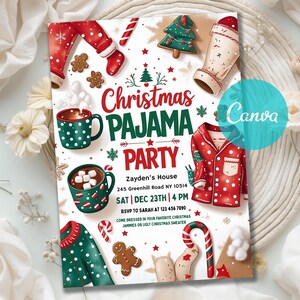 Invitation Template, Instant Download,holiday pajama party,holiday party invite,christmas invitation,pajama invitation,pajamas party,pajama party,christmas pajamas,Pajama Party Invite,Christmas Party,Holiday Party Invite,Christmas Dinner,Holiday Pajamas