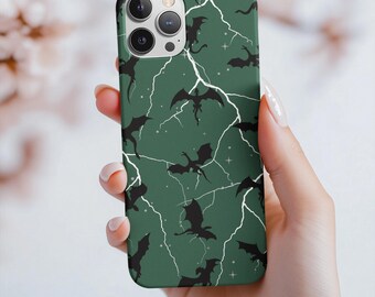Fourth Wing Inspired Green Dragon Phone Case - Fantasy Dragon Design, Magical Phone Cover, Dragon Case for Book Lovers, Fantasy Fan Art