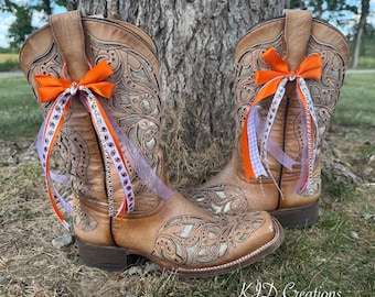 South Carolina Florida Purple Orange College Football Charm Game Day Boot Bows accessories