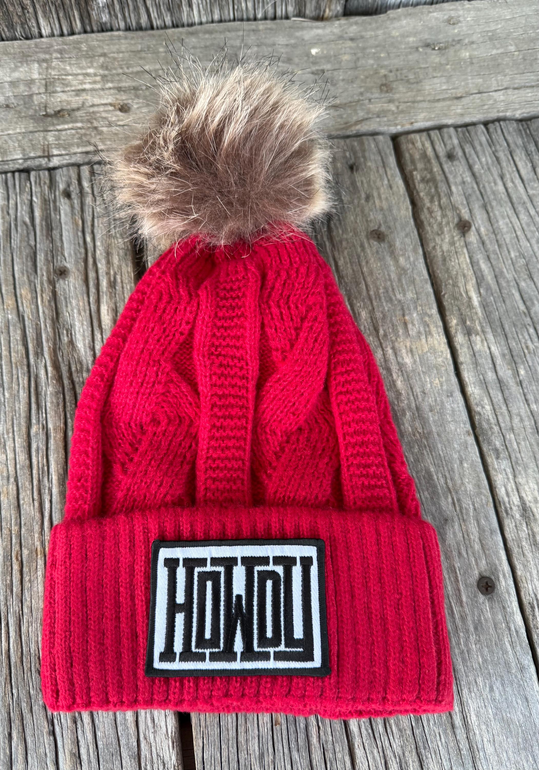Sweaty Betty Cozy Red Knit Pom-Pom Beanie Yanibest Satin Lined Winter Pom Beanie Wine Red main image 3