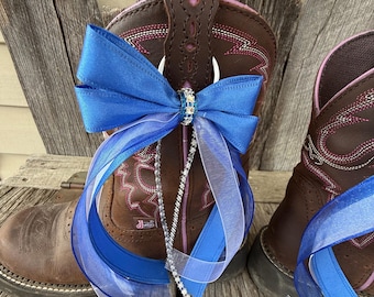 Blue & White Cowboy Boot Bows: Western Concert Accessory