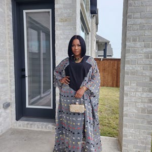 Elegant Maxi African trendy boubou dress with inner dress, Traditional Boubou/ Nigerian Dress Kimono Bubu Danshiki Dresses