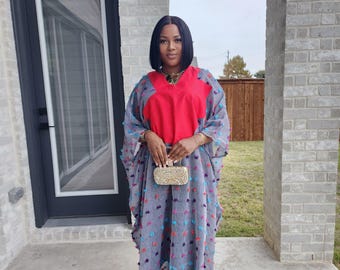Elegant Maxi African trendy boubou dress with inner dress, Traditional Boubou/ Nigerian Dress Kimono Bubu Danshiki Dresses