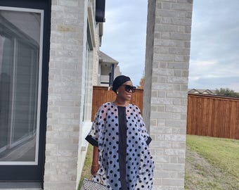 African polka dot bubu / Traditional boubou/ Nigerian bubu style Colorful Poncho/ Fall outfit/Elegant African trendy bubu