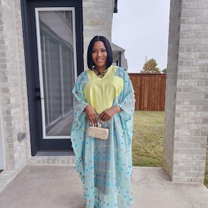 Elegant Maxi African trendy boubou dress with inner dress, Traditional Boubou/ Nigerian Dress Kimono Bubu Danshiki Dresses