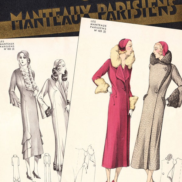 PDF of 30s fashions – couture fashion catalog – Manteaux Parisiens, Winter 1932 - instant download