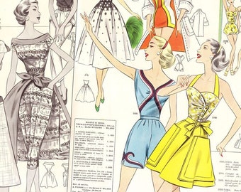 PDFs of vintage 50s pattern drafting system - instant download - Summer 1957