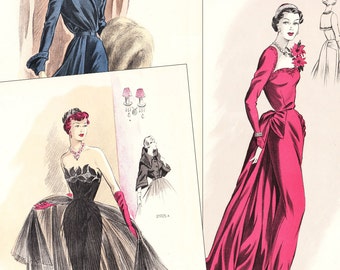 PDF of 50s fashion catalog - "Creations de Haute Couture" - instant download