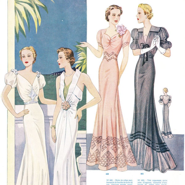 PDF instant download - Summer 1938 - 30s haute couture Parisian vintage fashion catalog - 40 pages