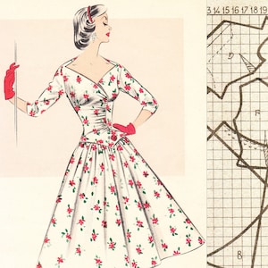 Summer 1956 sewing pattern system • vintage 50s • PDF instant download