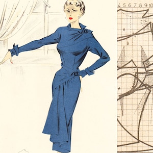 PDFs of vintage 50s sewing pattern system - Winter 1951 - instant download