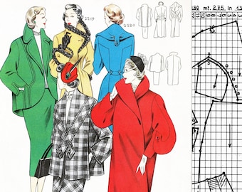 PDFs of vintage 50s pattern drafting system - instant download - Winter 1952 Volume 1