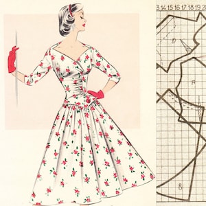 PDFs of vintage 50s sewing pattern drafting system - Summer 1956 - instant download