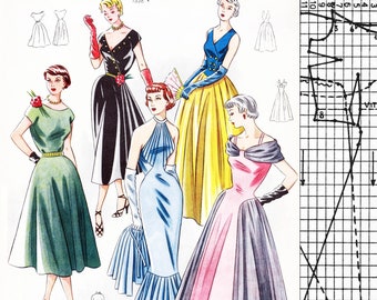 50s sewing pattern drafting system • Summer 1951 • 126 vintage outfits • PDF instant download